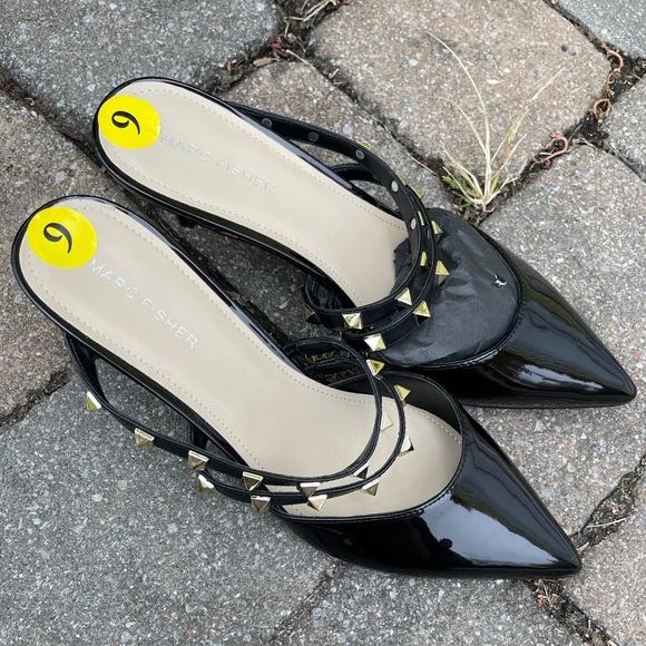 Marc Fisher Shoes - Mini black slip on heels